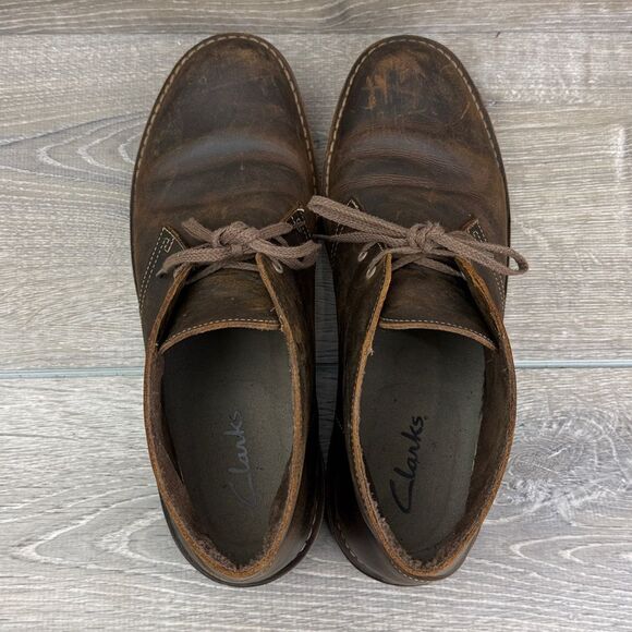 Clarks Bushacre II Men\'s Sz 12M Brown Beeswax Leather 2-Eye Lace Up Chukka Boots main image 10
